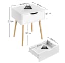 Yaheetech Nachttisch 2 Stück Set Weiß mit Schublade Holz Bild 4