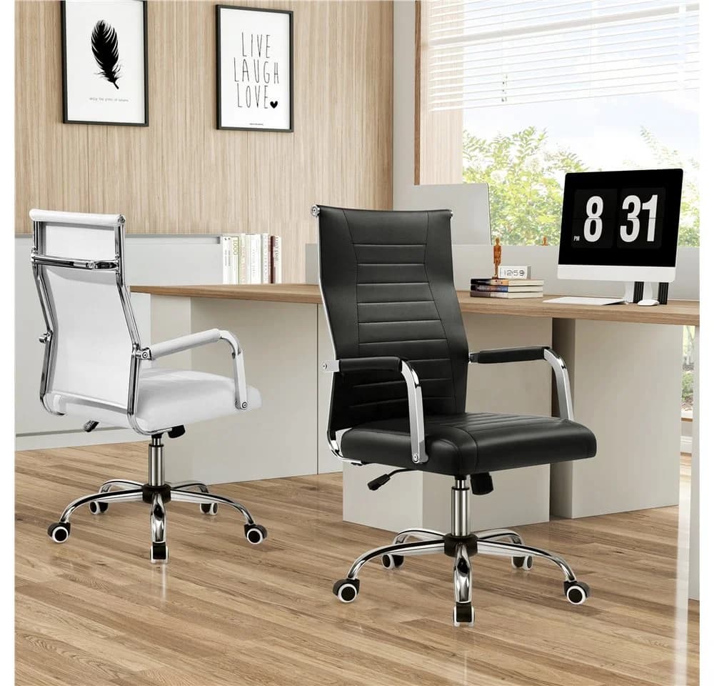 Yaheetech Bürostuhl Schwarz mit verstellbarer Rückenlehne - Bild 3