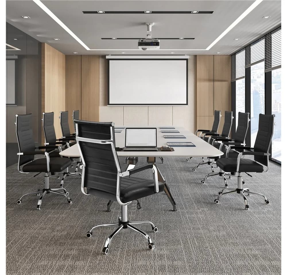 Yaheetech Bürostuhl Schwarz mit verstellbarer Rückenlehne - Bild 4