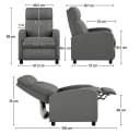 Yaheetech Relaxsessel Loungesessel Grau mit Liegefunktion Bild 4