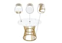 i@home Essgruppe 5-teilig Runder Tisch 100cm Gold Samt Bild 3