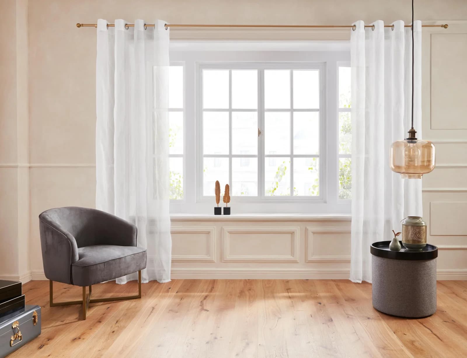 OTTO HOME Gardine Mila Weiß Bestickt Voile