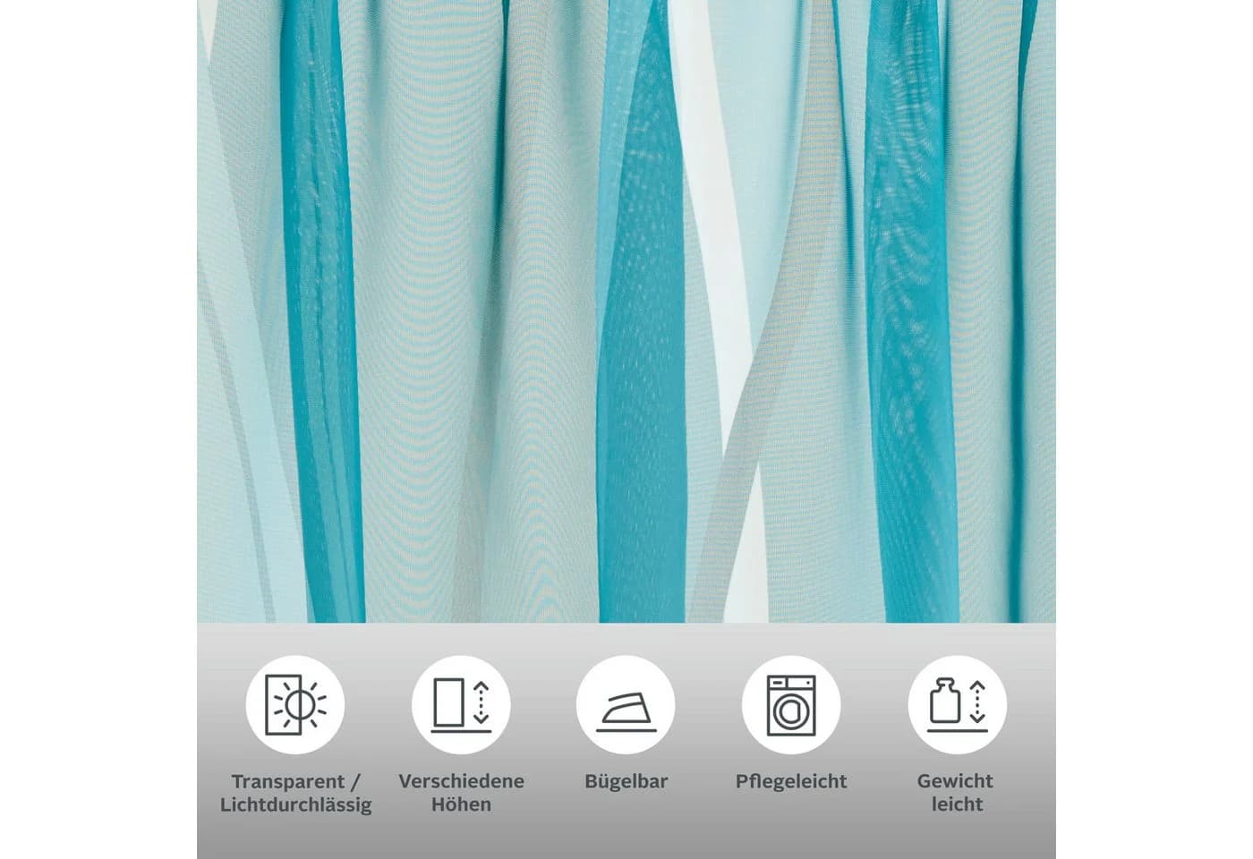 Gardine MY HOME Dimona Petrol Voile 2er-Set