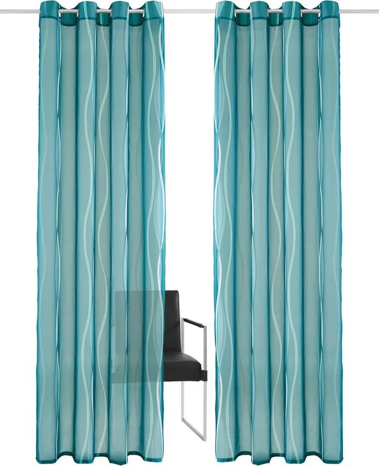 Gardine MY HOME Dimona Petrol Voile 2er-Set - Bild 2