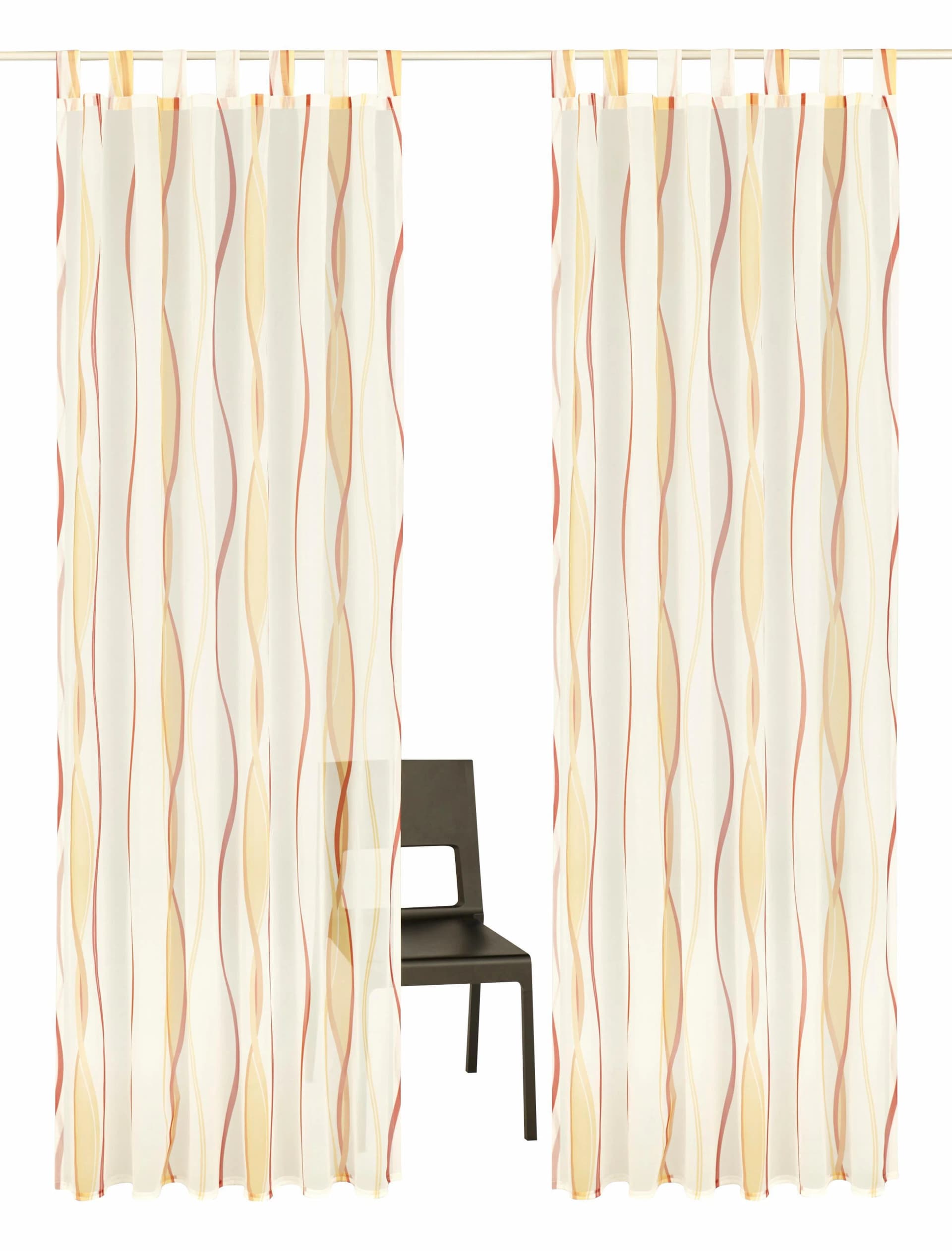 Gardine MY HOME Dimona 2-er Set Orange Creme Terra Voile Polyester