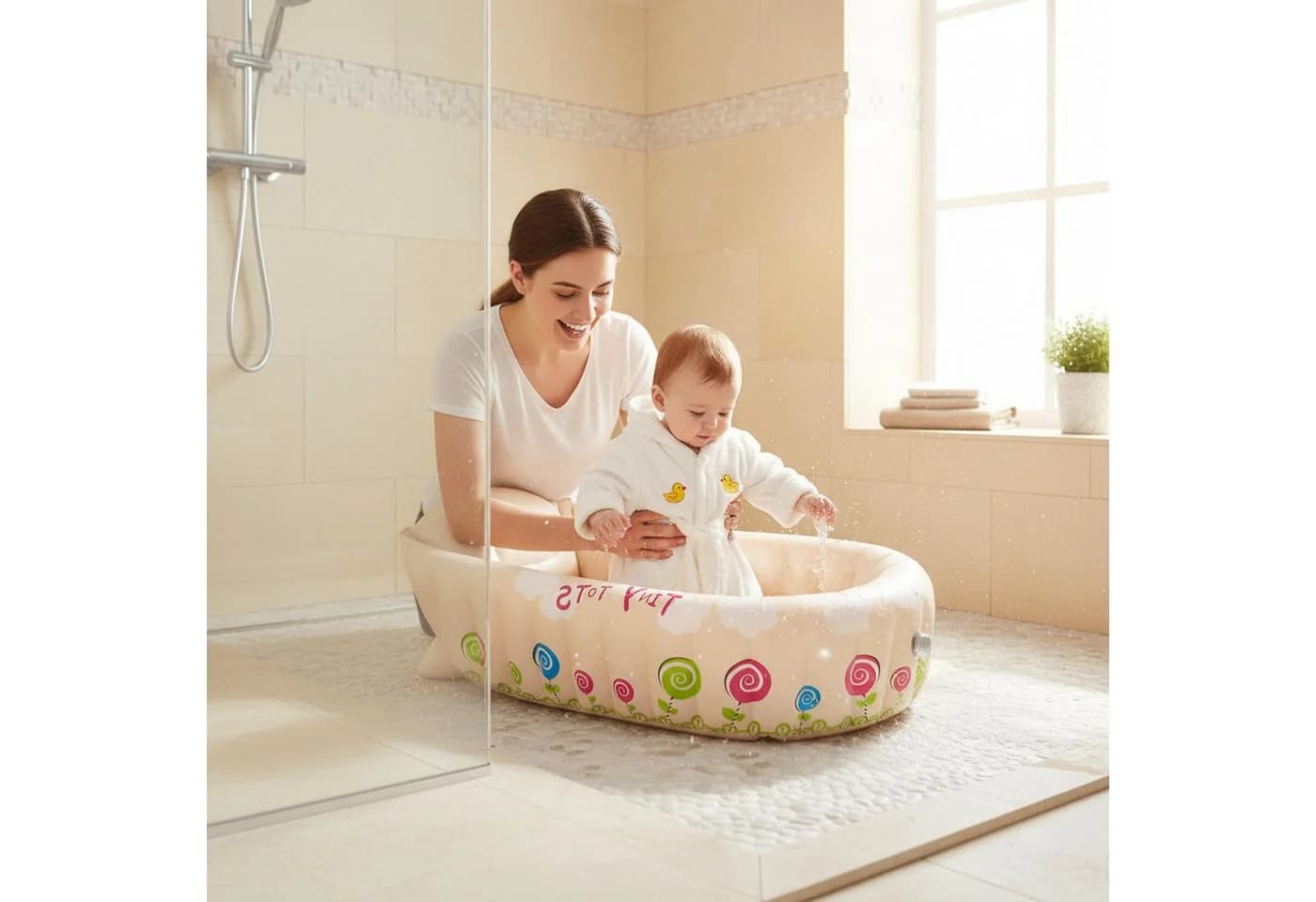 SunClub Babybadewanne aufblasbar mit Temperatur-Kontrollfeld - Bild 4
