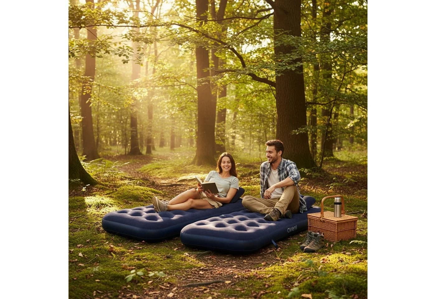 Avenli Luftbett-Set 2x Campingmatratze mit Kissen Blau - Bild 4
