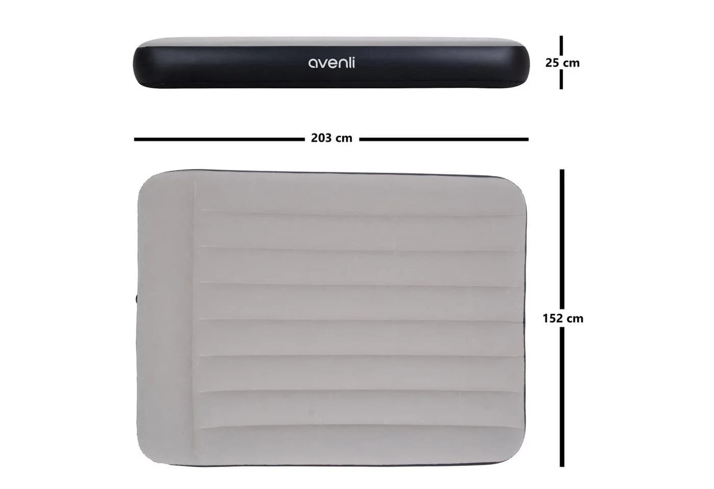 Avenli Luftbett Queen-Size Grau Schwarz Camping Outdoor - Bild 3