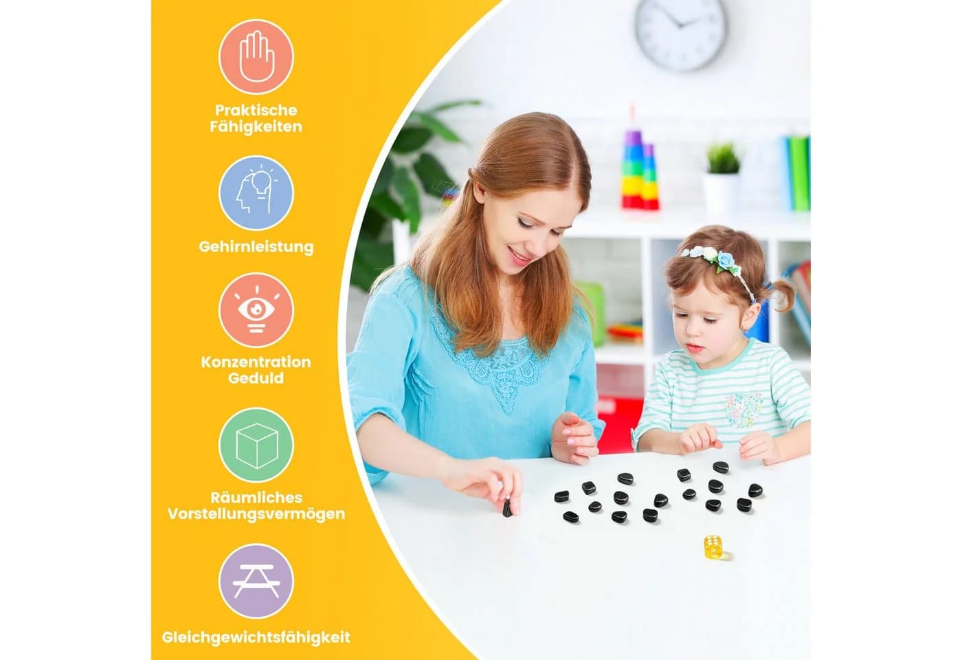 Bundviel Magnetisches Schachspiel Schwarz Reise-Lernspielzeug