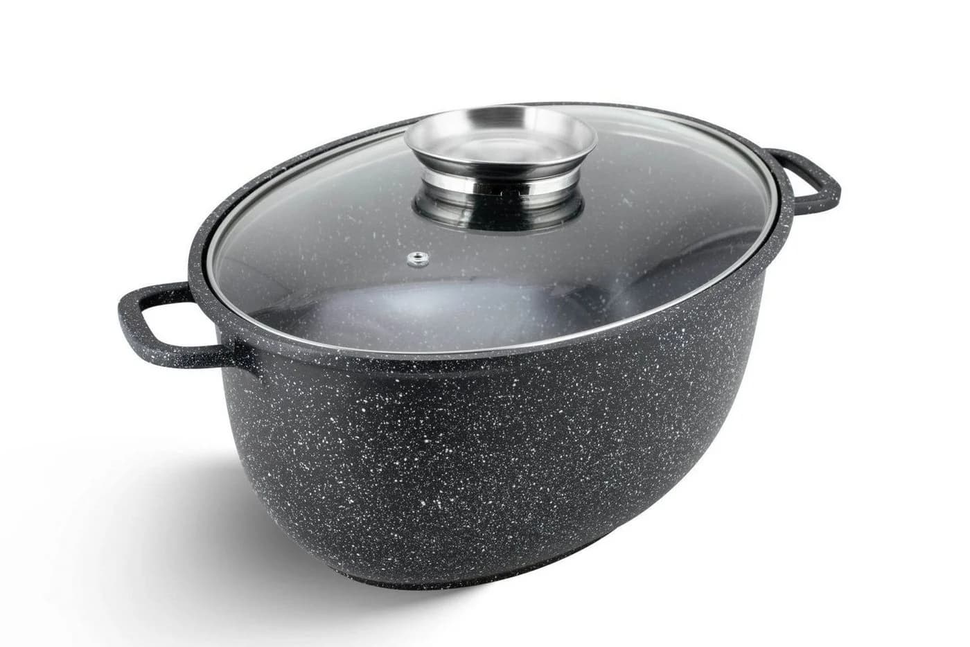 Edenberg Bräter Aluguss 8L mit Glasdeckel Schwarz