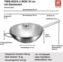 Zwilling TwinNova III Wokpfanne 30 cm Edelstahl mit Glasdeckel Bild 4