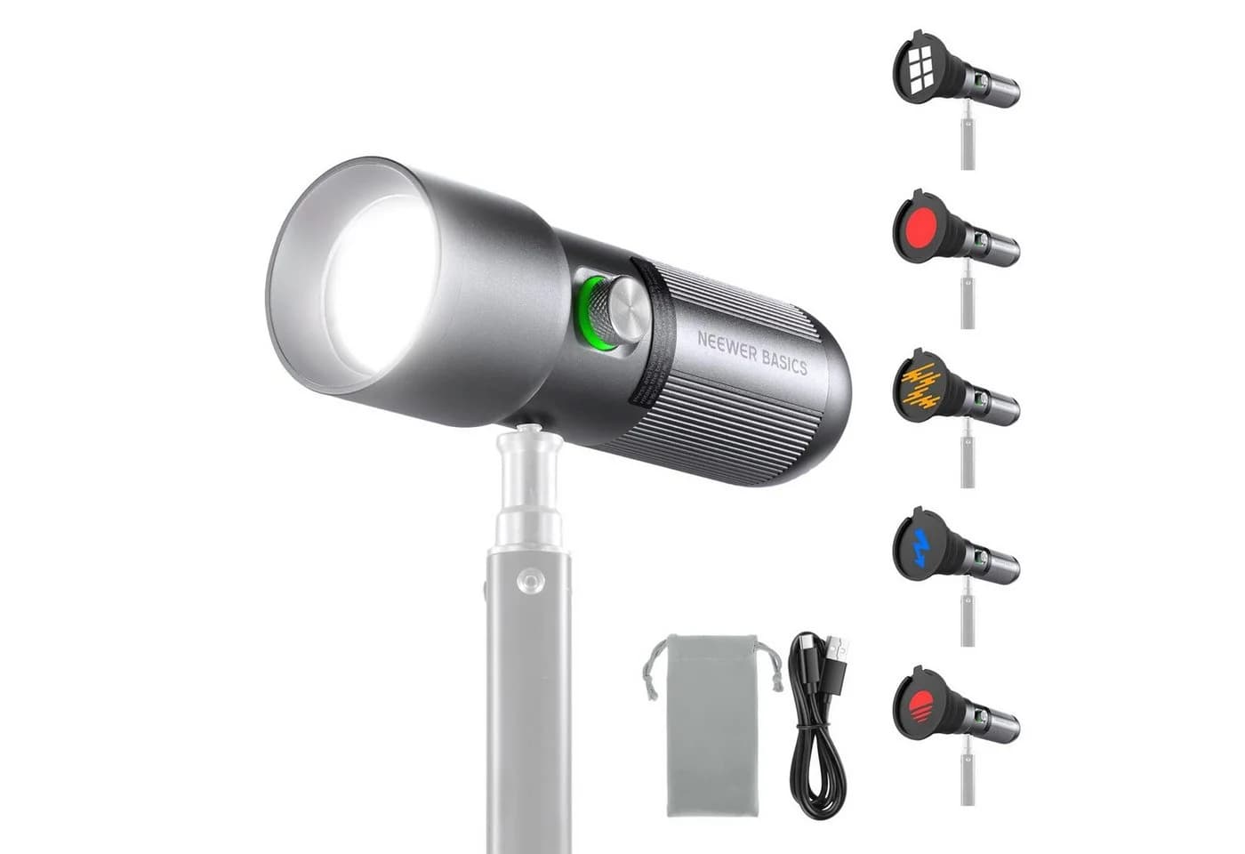 Neewer LED Taschenlampe FL10 RGB Taschenlampe mit Gobos 7500mAh - Bild 2