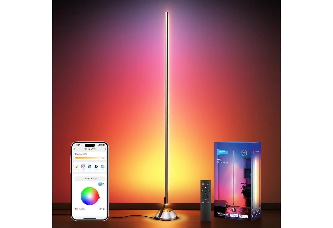 Neewer NF01 Smart LED Stehlampe RGBW Grau mit App-Steuerung - Bild 2