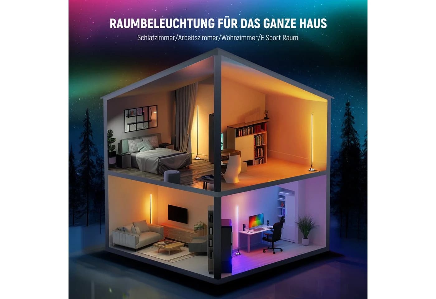 Neewer NF01 Smart LED Stehlampe RGBW Grau mit App-Steuerung - Bild 4