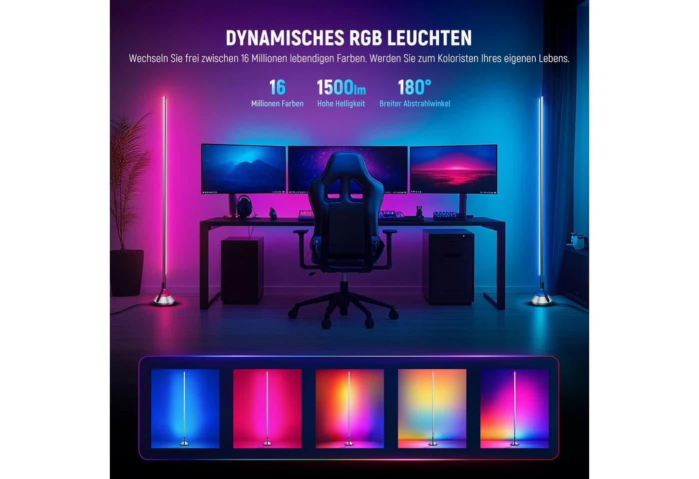 Neewer NF01 Smart LED Stehlampe RGBW Grau mit App-Steuerung - Bild 5