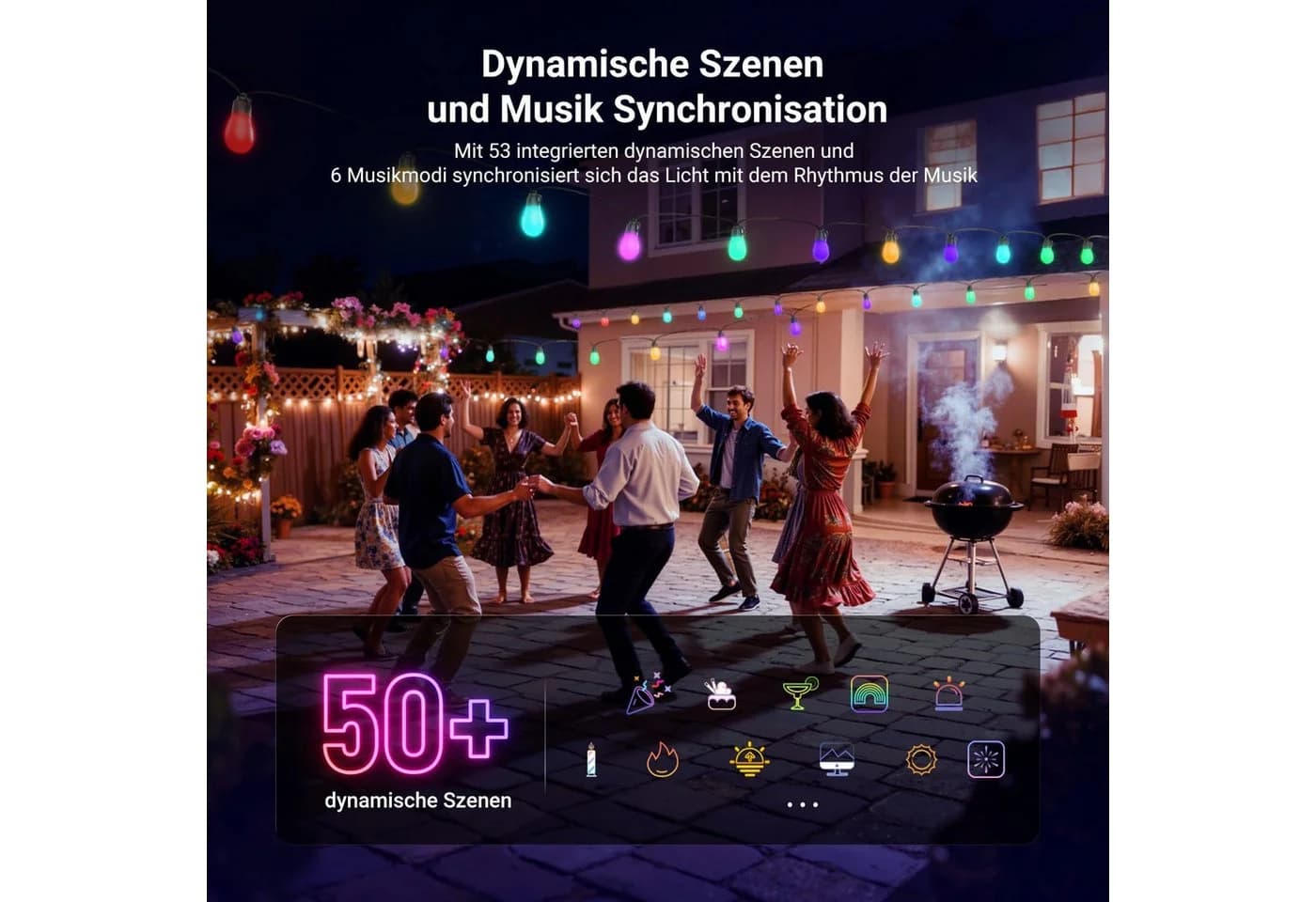 Neewer LED-Lichterkette NR01 30m RGBW Smart AI Dimmbar IP65 - Bild 4