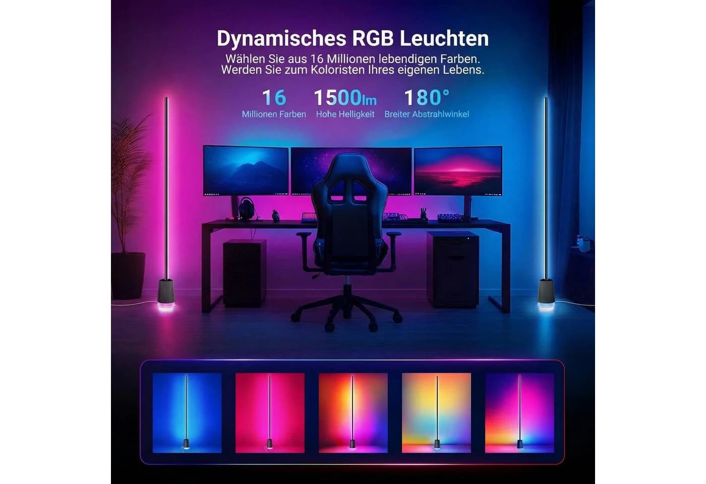 Neewer LED Stehlampe NF06 Smart RGB mit Alexa Steuerung - Bild 4