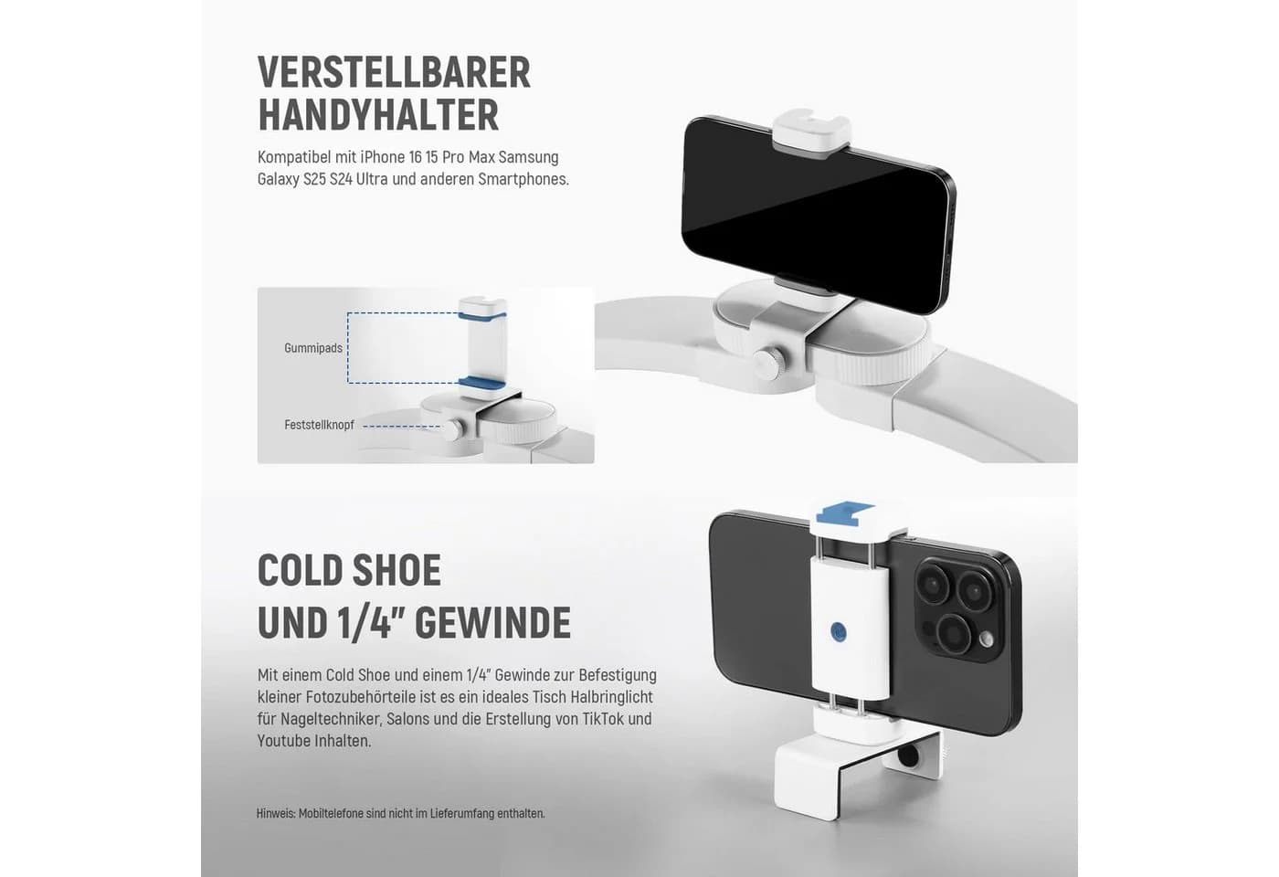 Neewer LED Schreibtischlampe HM04-D Weiß 308 LEDs faltbar - Bild 5