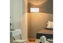 Blossom Stehlampe E27 Stahl Stoff Gold Weiß Modern Bild 4