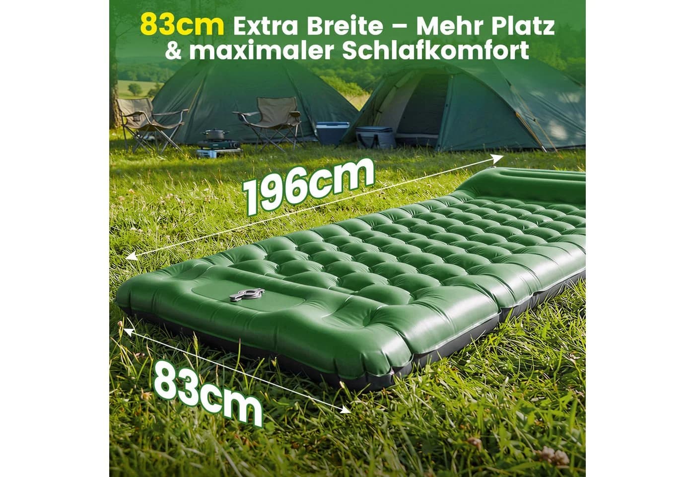 Bundviel Luftbett Isomatte 8cm Dick Faltbar Aufblasbar mit Fußpumpe - Bild 3