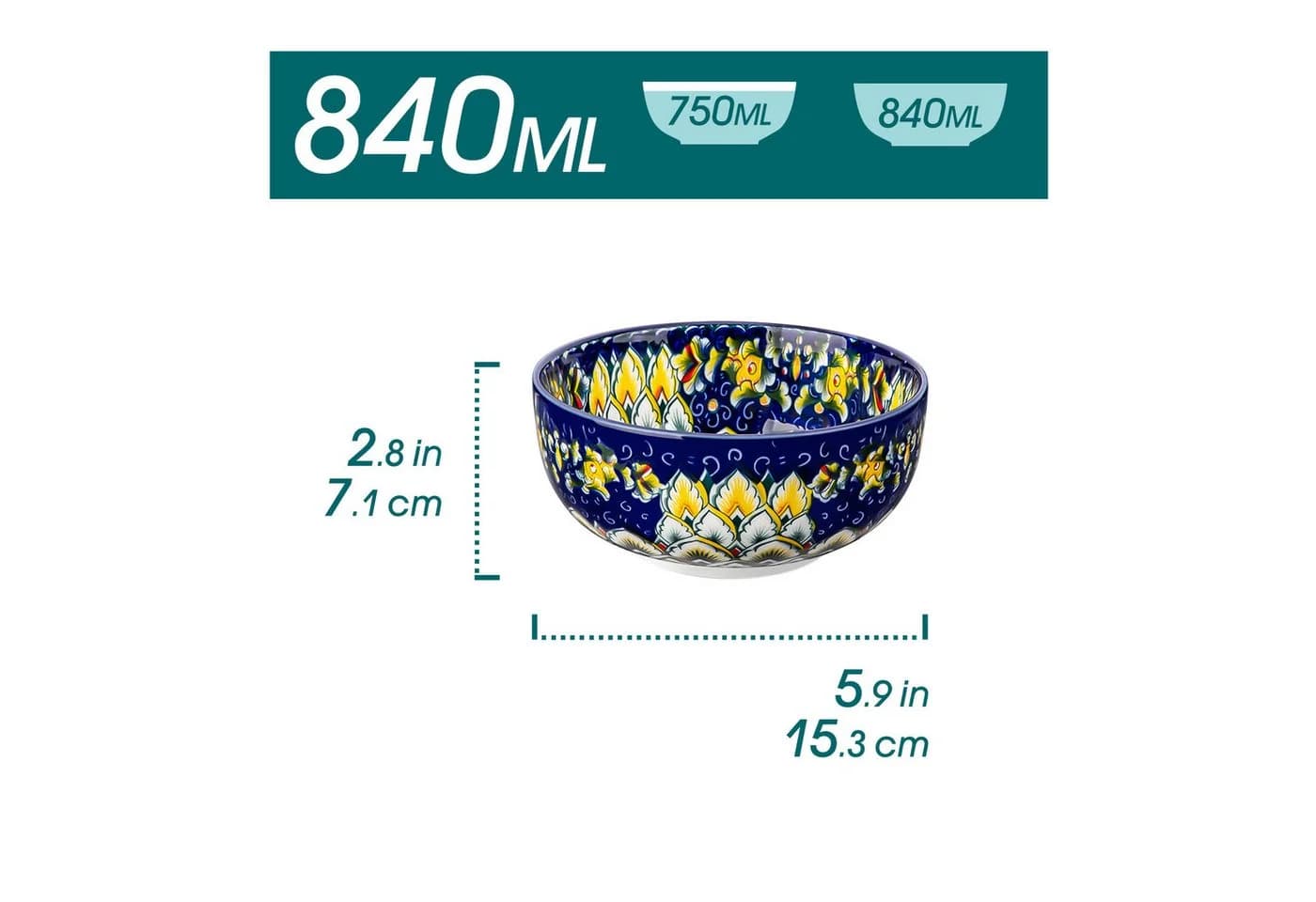 vancasso 6-tlg. Schalen-Set LUMI Porzellan Bunt Boho-Stil