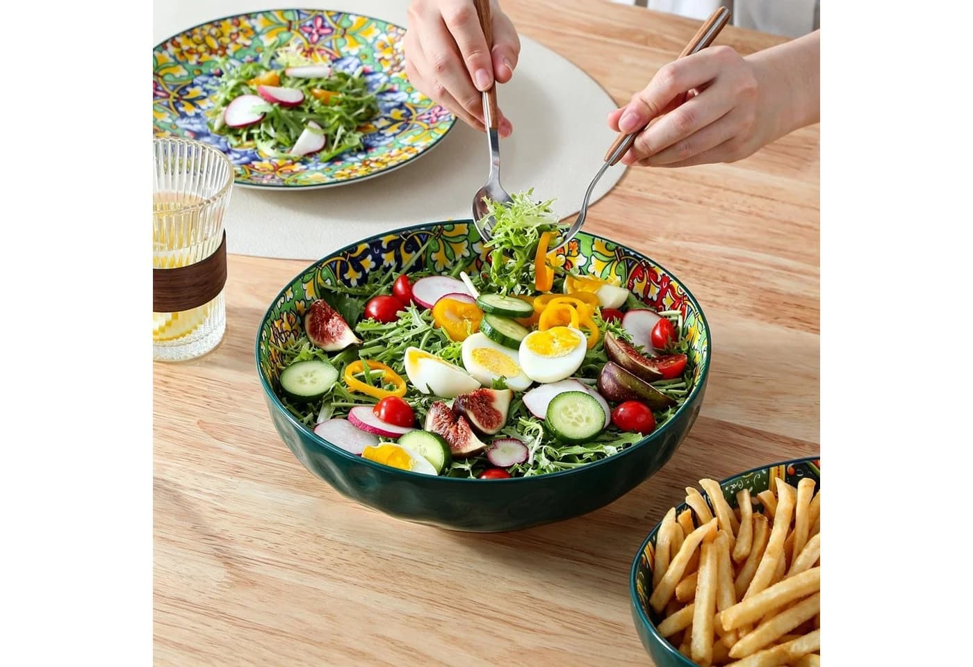 vancasso Pastateller Suppenschale Boho-Stil Grün Porzellan 2er Set - Bild 3