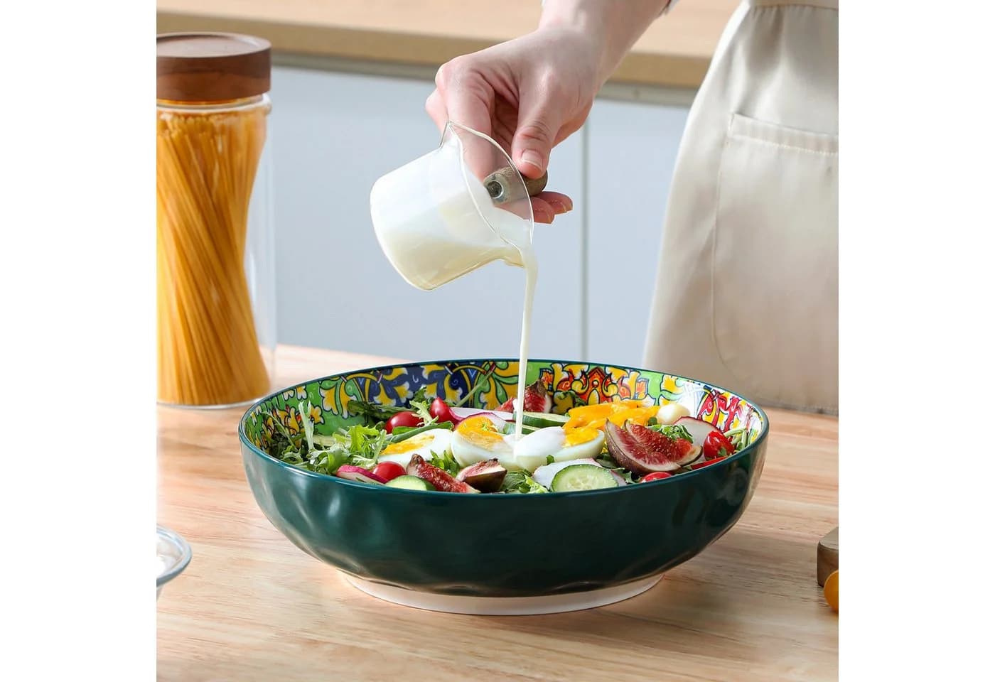 vancasso Pastateller Suppenschale Boho-Stil Grün Porzellan 2er Set - Bild 5