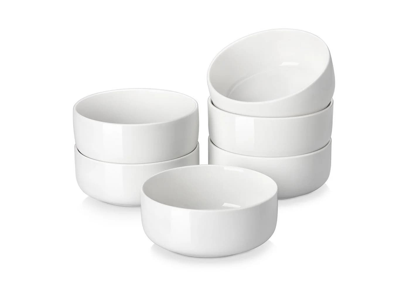 MALACASA Schale Set LUNA 6-tlg. Weiß Porzellan Skandinavisch - Bild 2