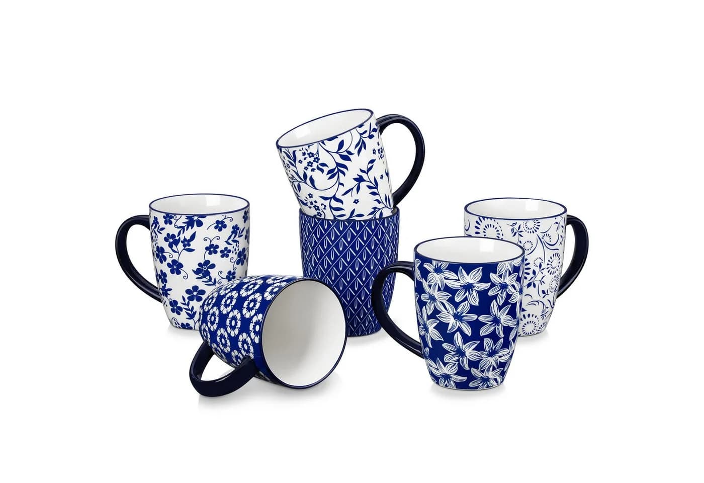 vancasso Tassen Set 6-tlg. Blau/Weiß Porzellan - Bild 2