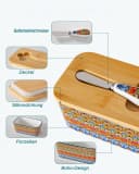 vancasso Butterdose Porzellan Boho-Stil mit Deckel und Messer Bild 5