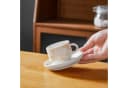 MALACASA Kaffeeservice 6-tlg. Porzellan Espressotasse Weiß/Schwarz/Marmor Bild 4
