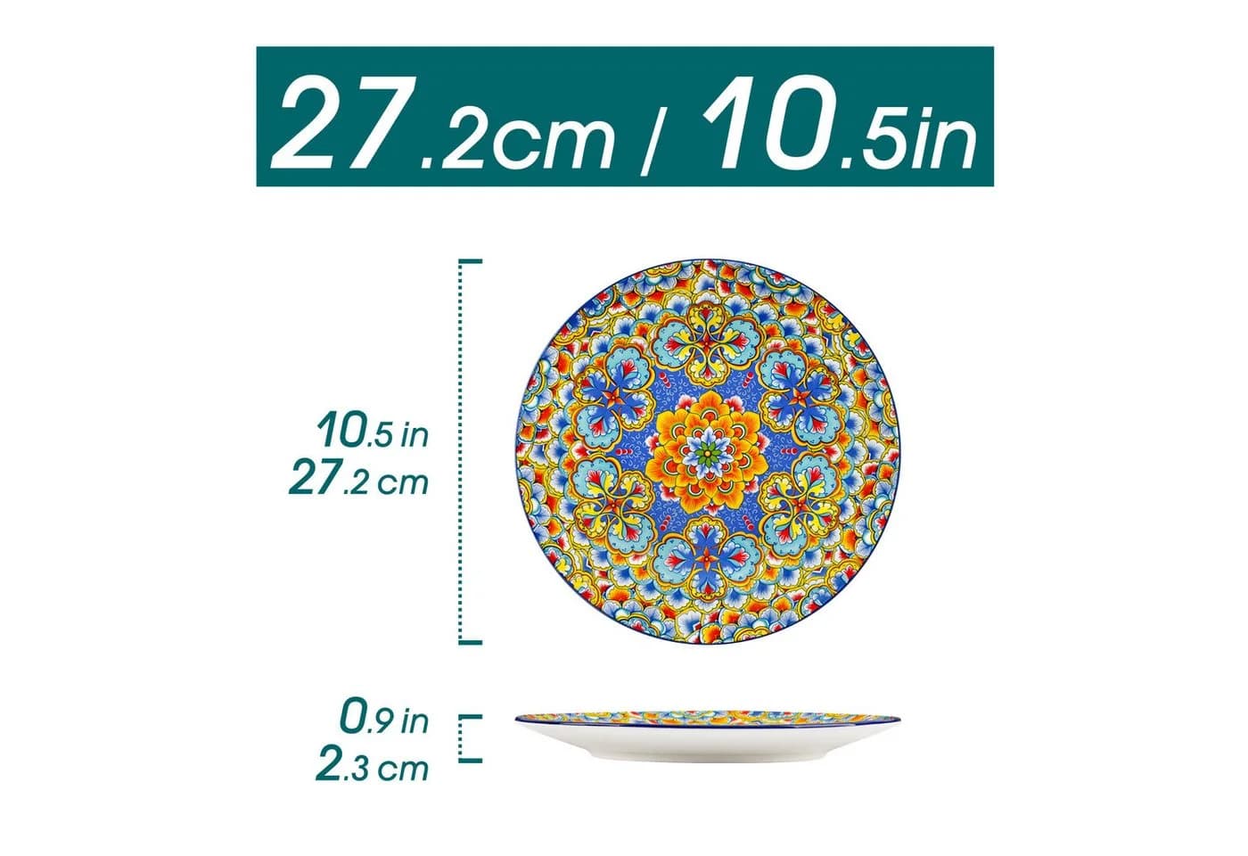 Vancasso Speiseteller 6-tlg. Boho-Stil Bunt Porzellan