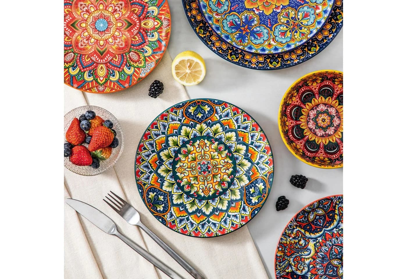 vancasso Dessertteller 6tlg. Bunt Porzellan BOHO-Stil - Bild 3