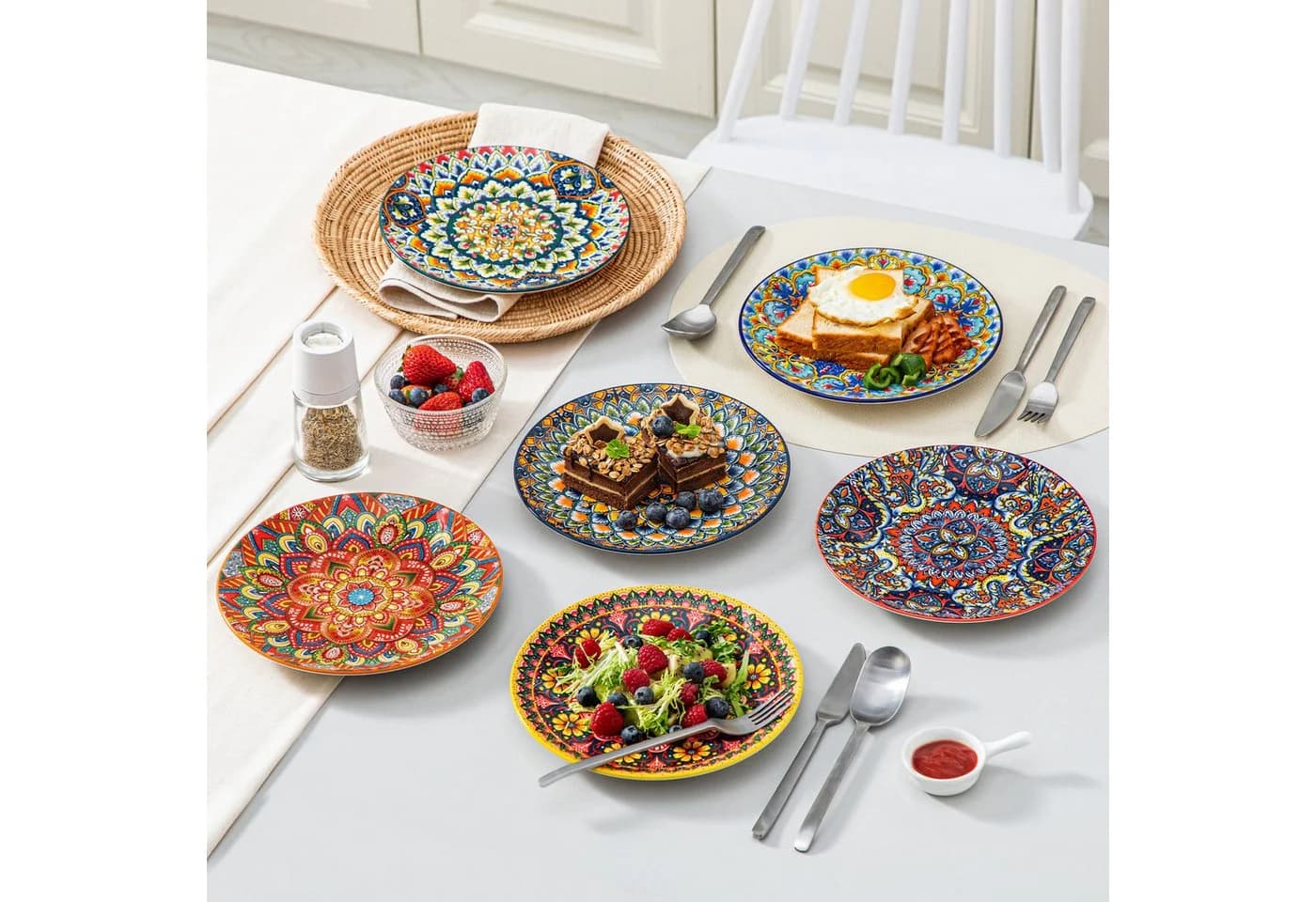 vancasso Dessertteller 6tlg. Bunt Porzellan BOHO-Stil - Bild 4