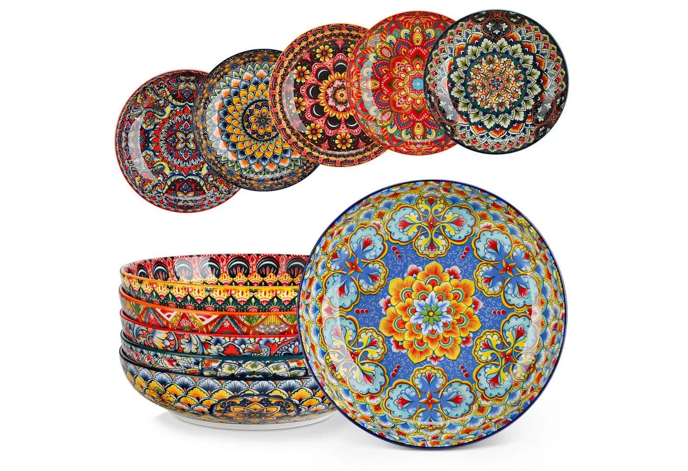 vancasso Pastateller 6tlg. Bunt Porzellan BOHO-Stil - Bild 2