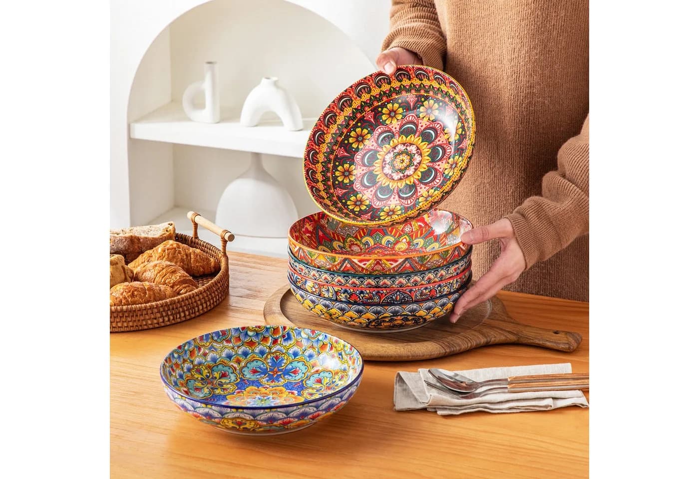 vancasso Pastateller 6tlg. Bunt Porzellan BOHO-Stil - Bild 5