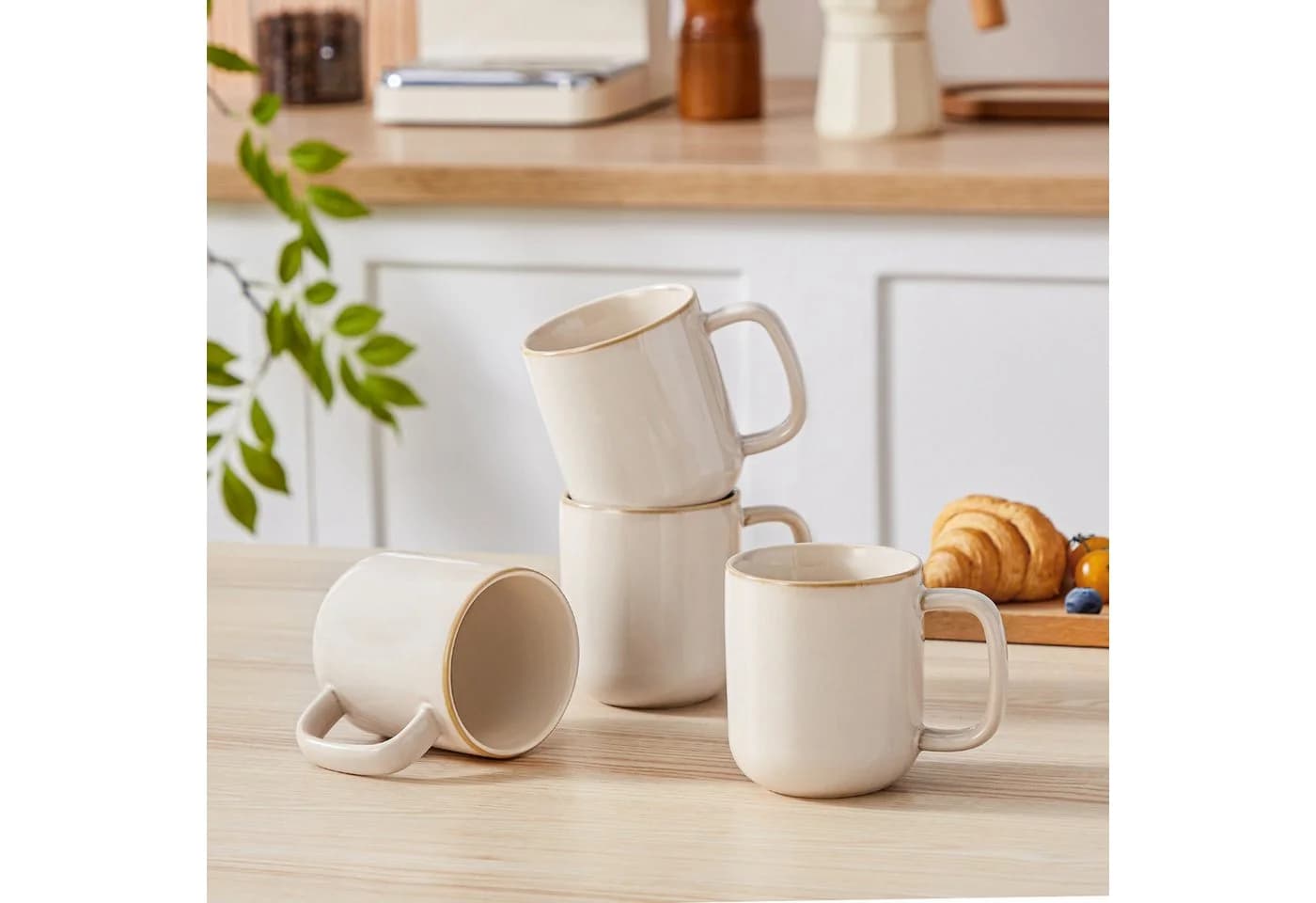 vancasso Tassen Set 4-tlg. Steingut Beige Reaktivglasur - Bild 3