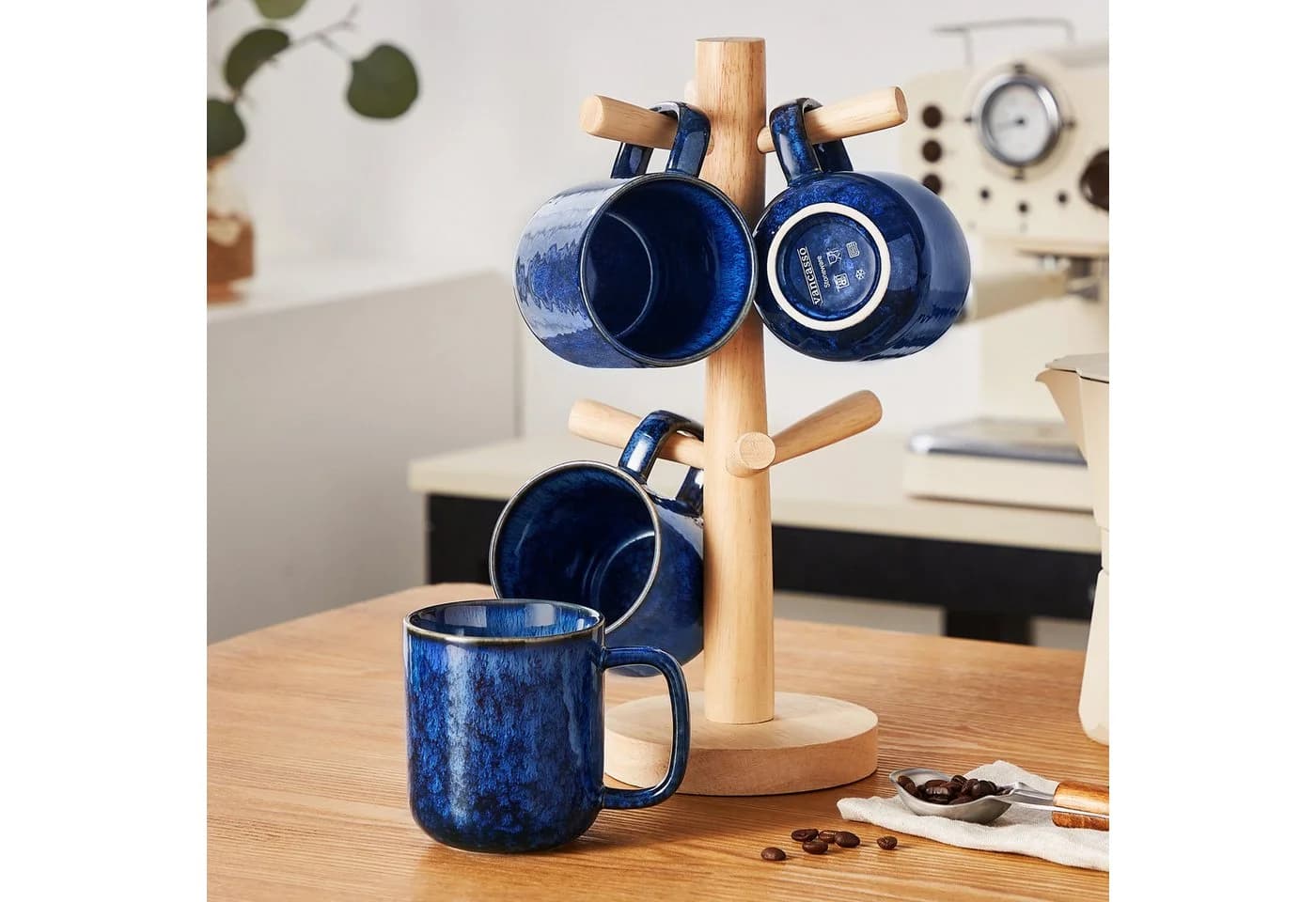 vancasso Kaffeeservice 4-tlg. Steingut Blau Reaktivglasur - Bild 3