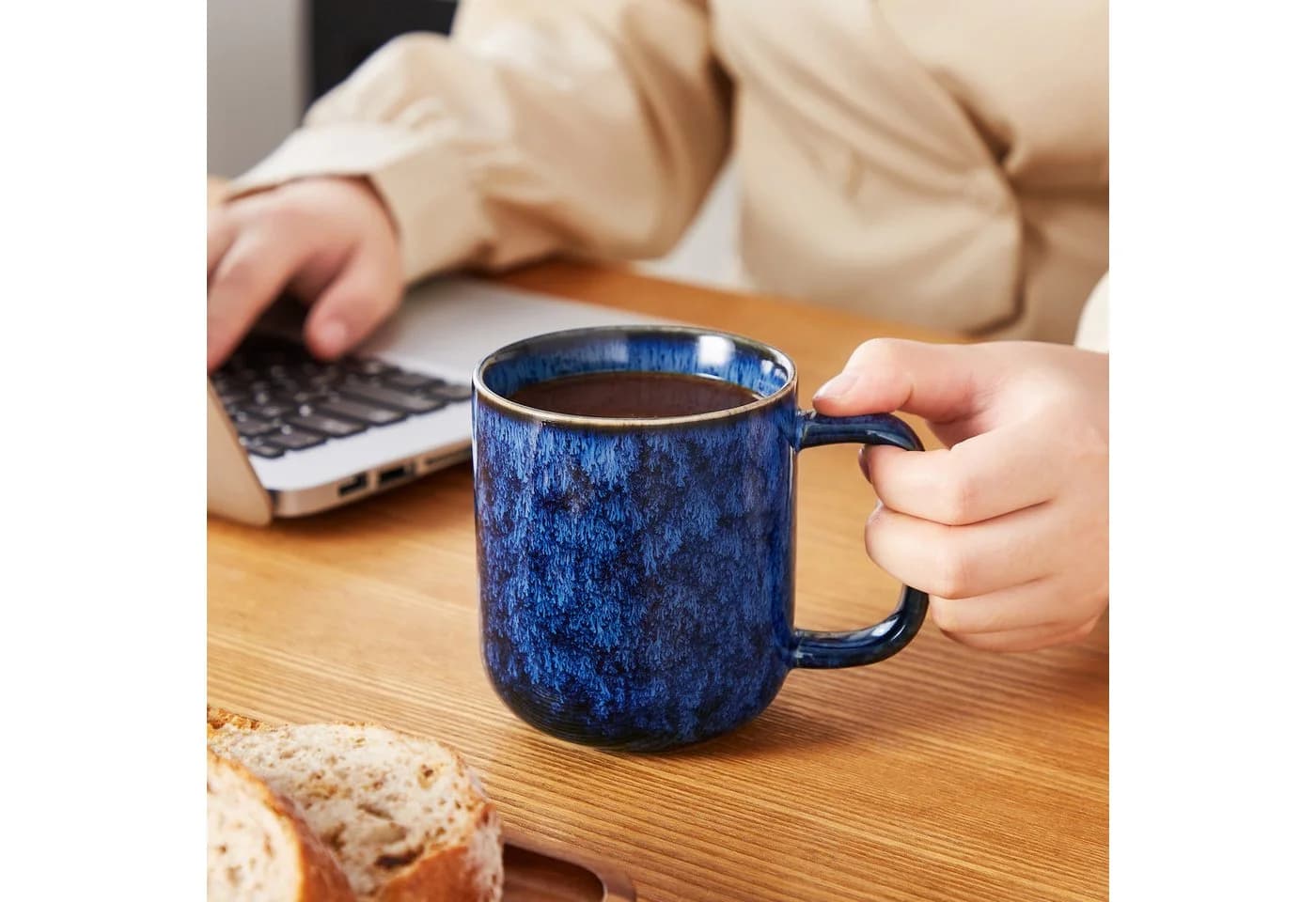 vancasso Kaffeeservice 4-tlg. Steingut Blau Reaktivglasur - Bild 4