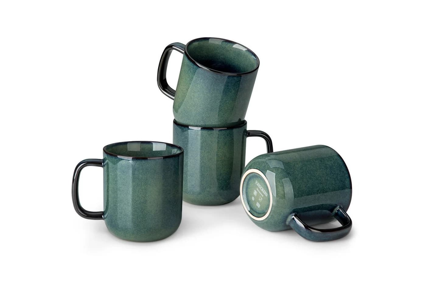 vancasso Kaffeeservice 4-tlg. Steingut Tasse Grün Reaktivglasur - Bild 2