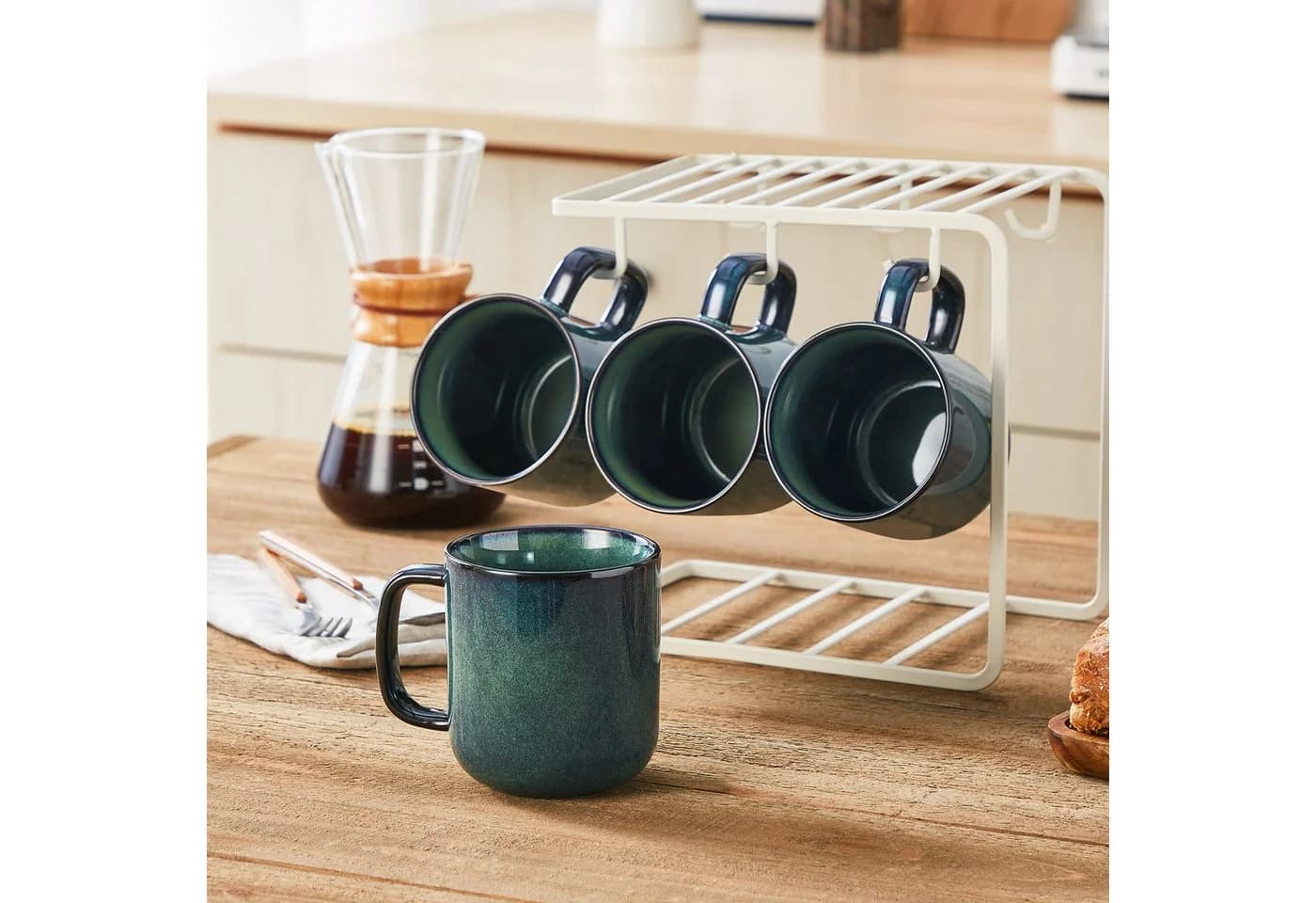 vancasso Kaffeeservice 4-tlg. Steingut Tasse Grün Reaktivglasur - Bild 5
