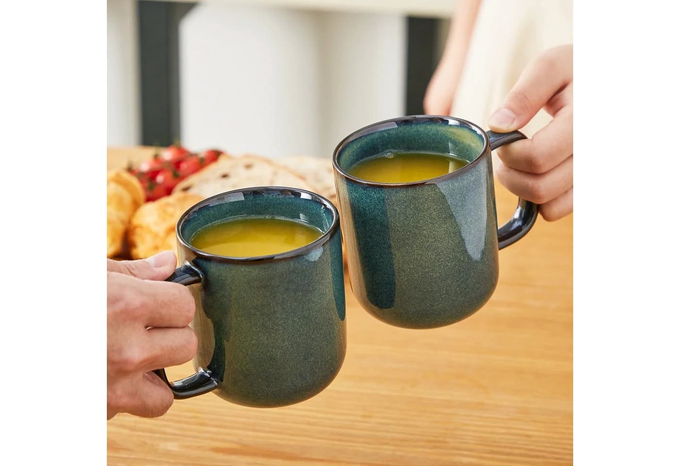 Vancasso Becher-Set 4-tlg. Steingut Grün Reaktivglasur - Bild 4