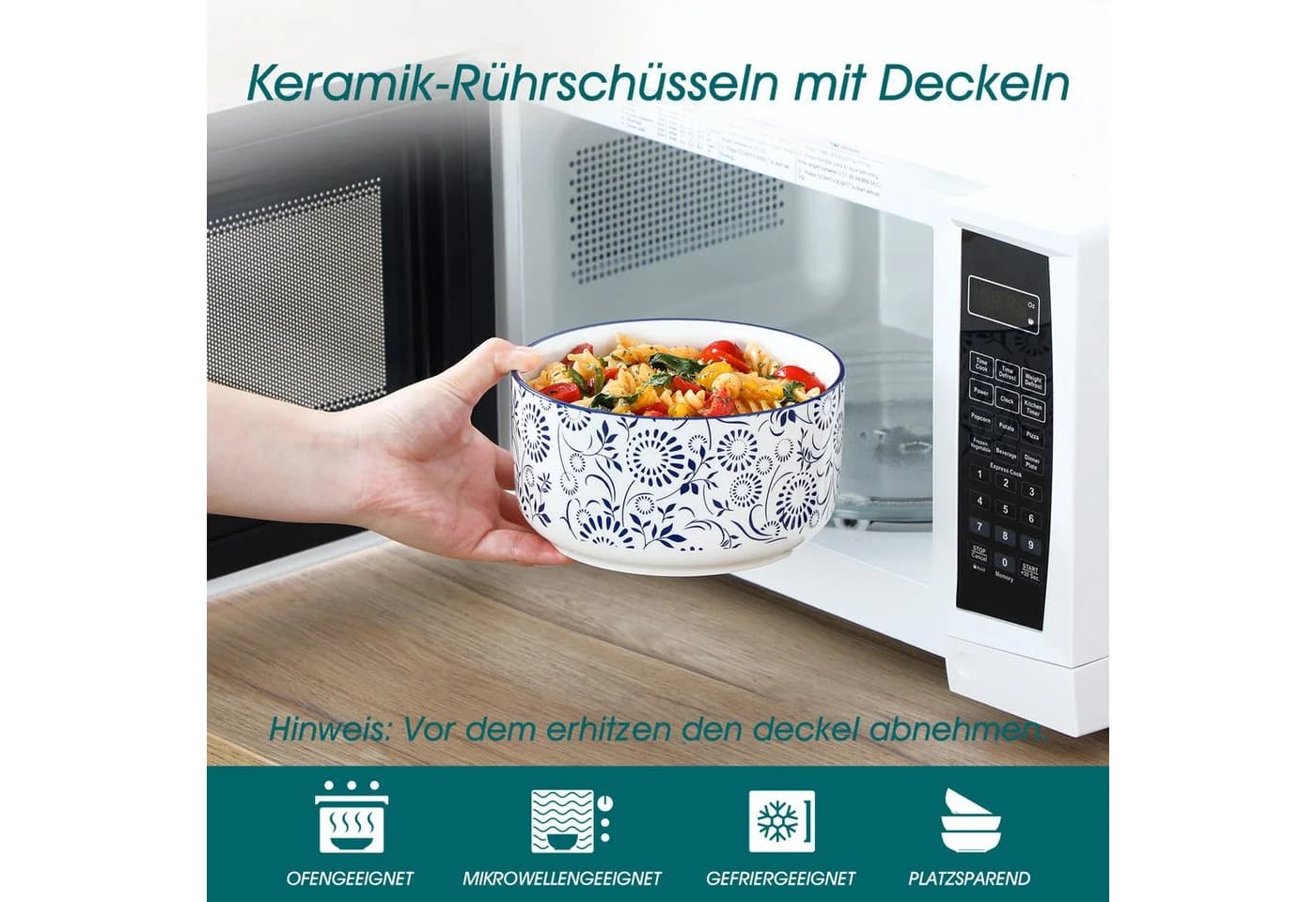 vancasso Aufbewahrungsdose Porzellan 4er Set Blau/Weiß - Bild 5