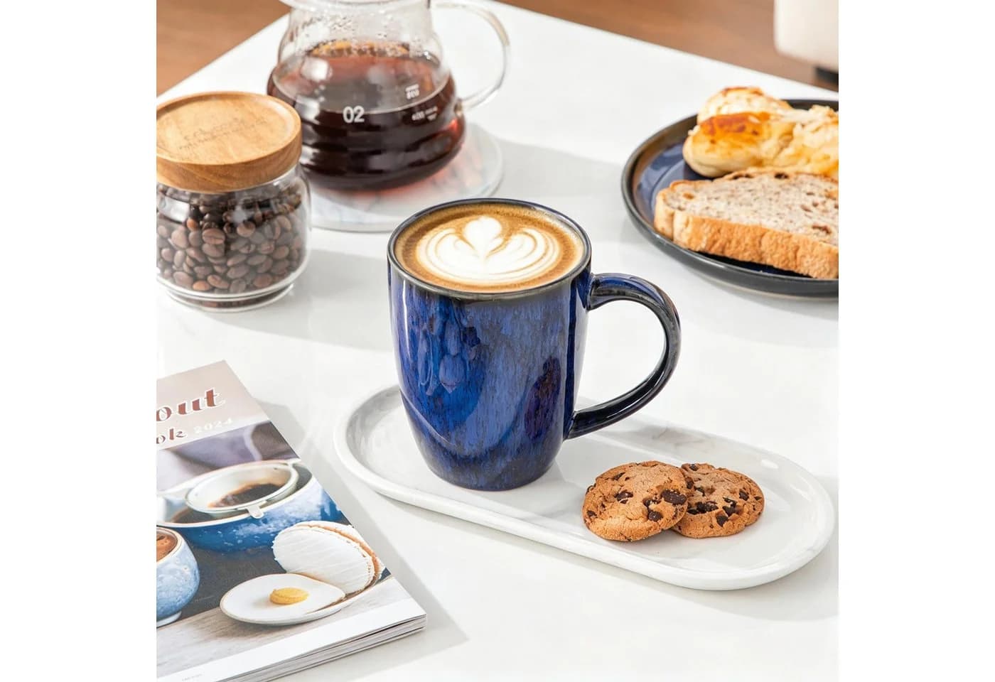 vancasso Kaffeeservice 6-tlg. Steingut blau Reaktivglasur - Bild 4