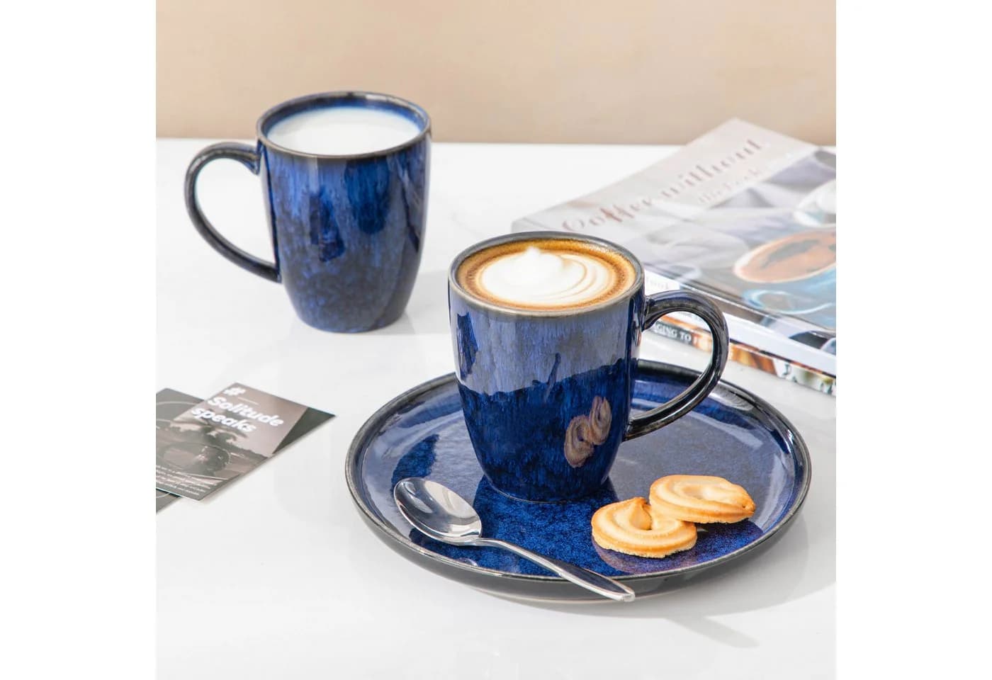vancasso Kaffeeservice 6-tlg. Steingut blau Reaktivglasur - Bild 5