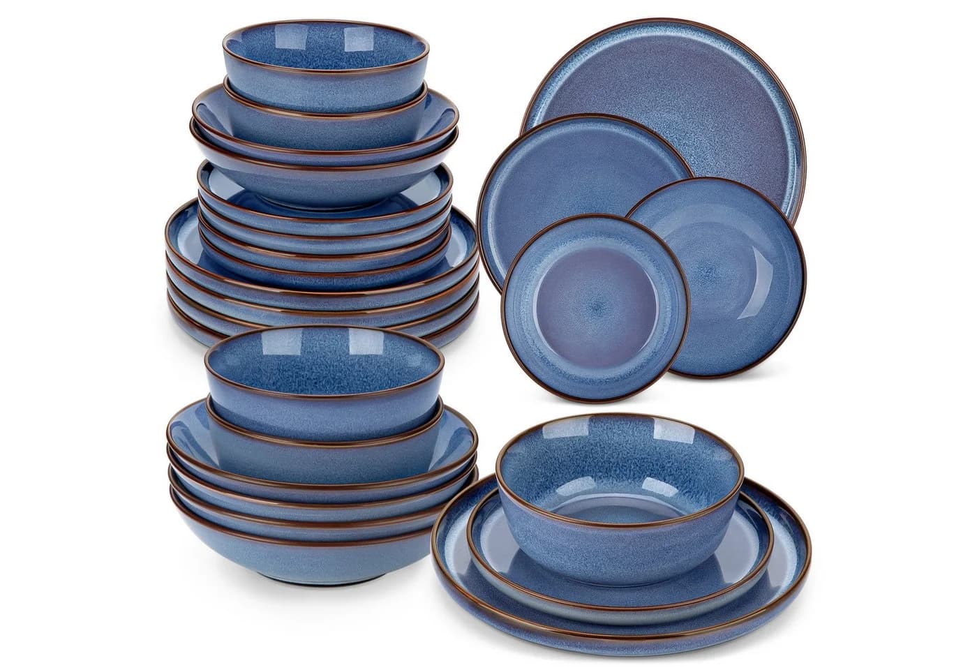 vancasso Geschirr-Set 24-tlg. Blau Steingut Tafelservice - Bild 2