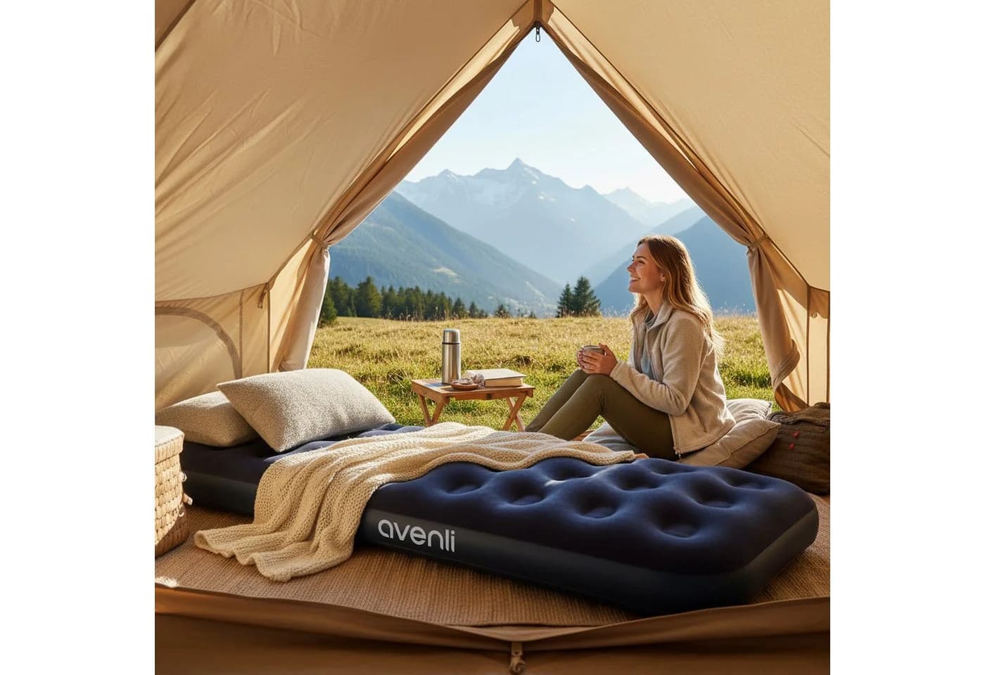 Avenli Luftbett Camping blau 191x73x22cm mit Coil-Beam-Konstruktion - Bild 4