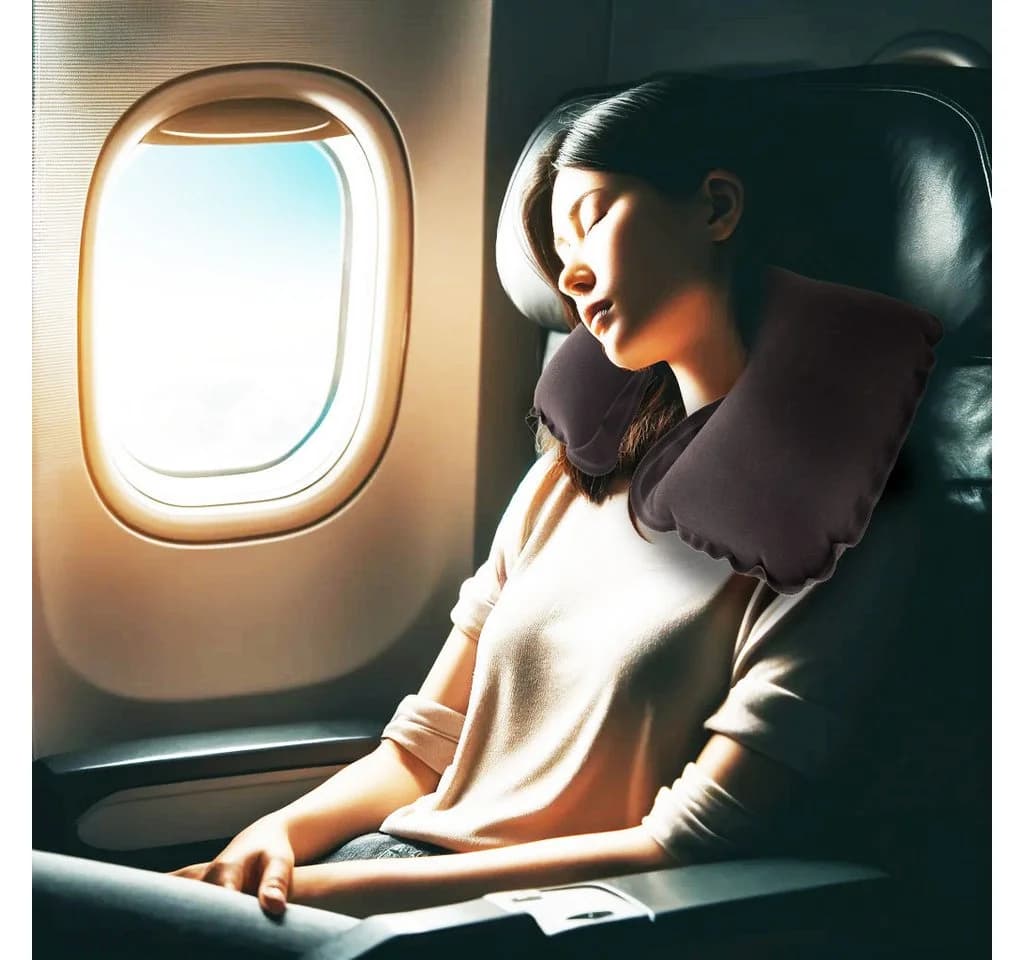Avenli Aufblasbares Nackenkissen Reise Ergonomisch Beflockt
