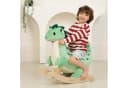 Classic World Schaukeltier Dino Grün Plüsch & Holz Bild 1