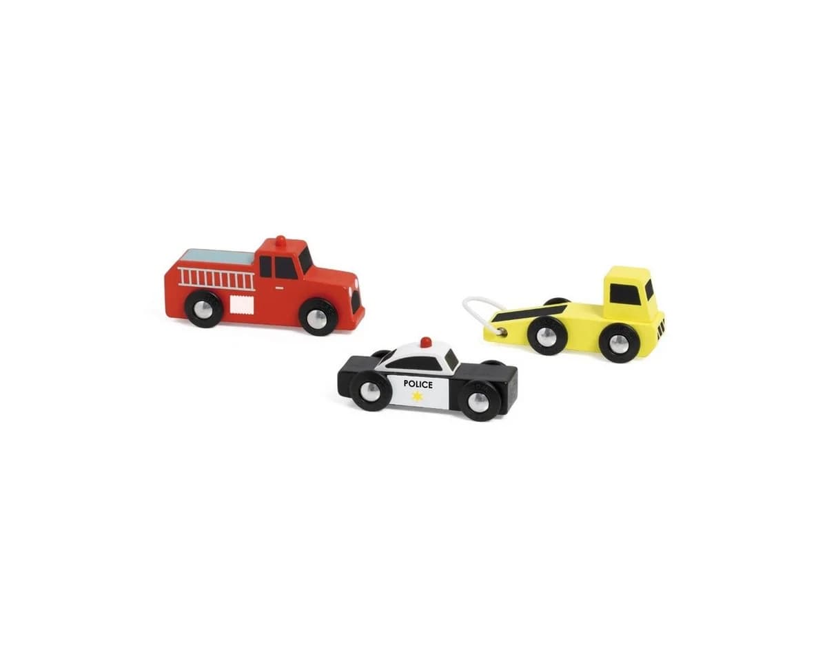 Classic World Holzautos Set Einsatzfahrzeuge Retro FSC, 3 Stück - Bild 3